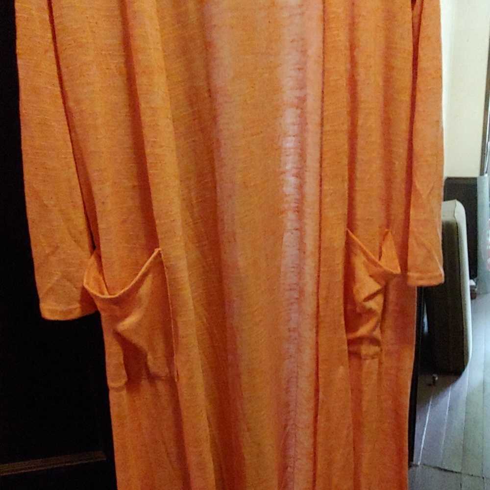 Salmon Sarah Duster Cardigan with Pockets - Picture 3 of 3